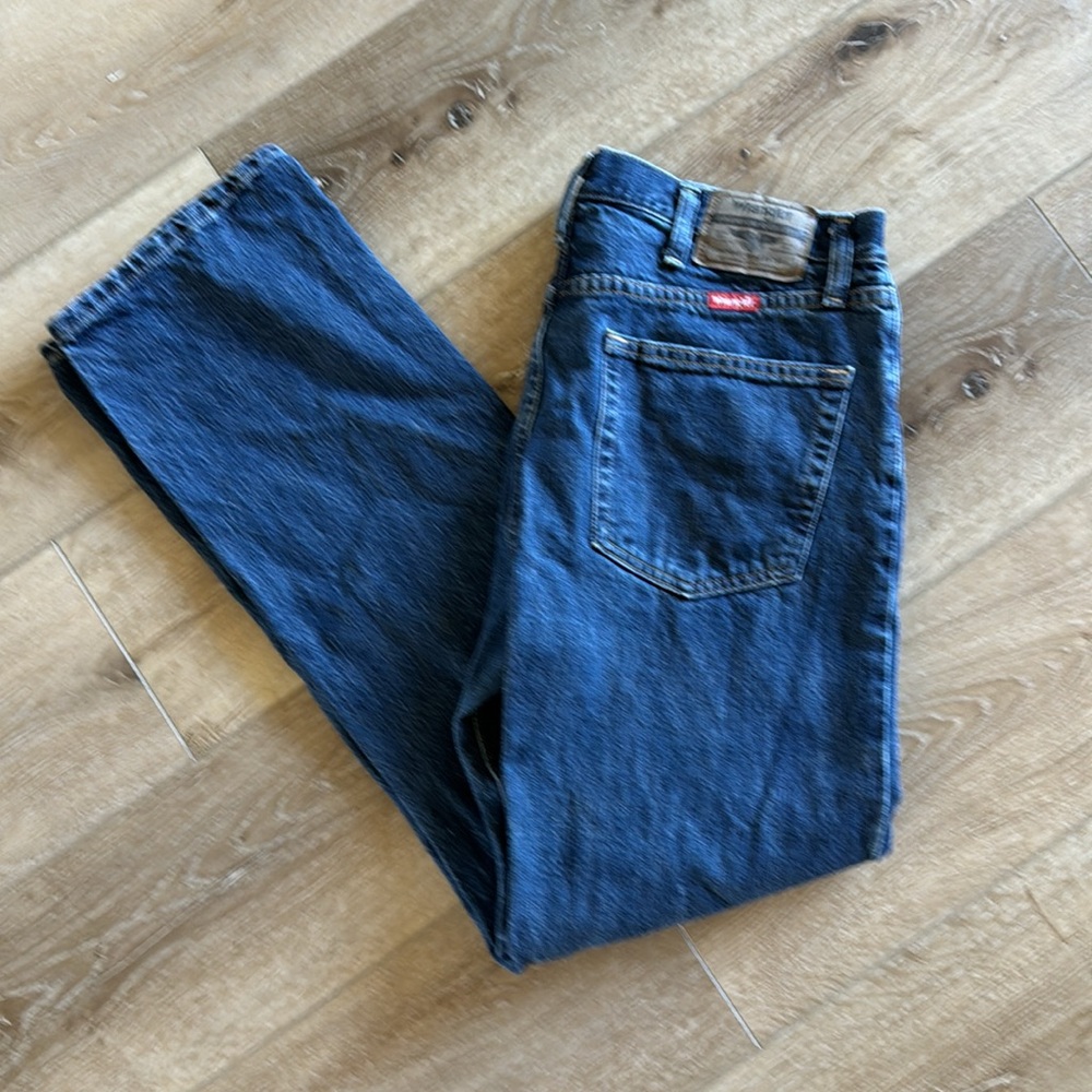 Men's Wrangler Straight Fit Blue Denim Jeans
